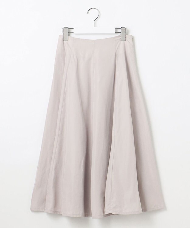 Feroux 【洗える】タフタフレア スカート ライトグレー系