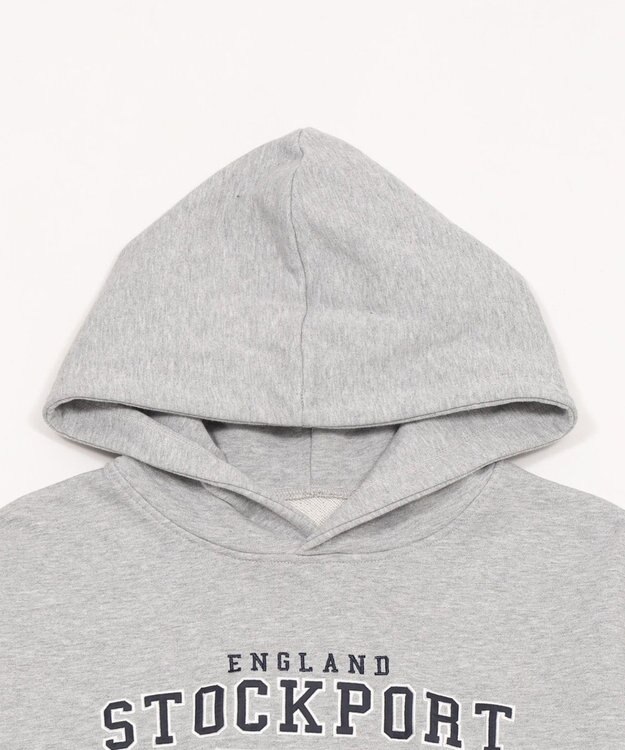 WEGO ロゴショートプルパーカー 杢グレー