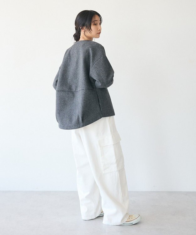 CRAFT STANDARD BOUTIQUE 圧縮ウール風ZIP付きジャケット Charcoal Gray