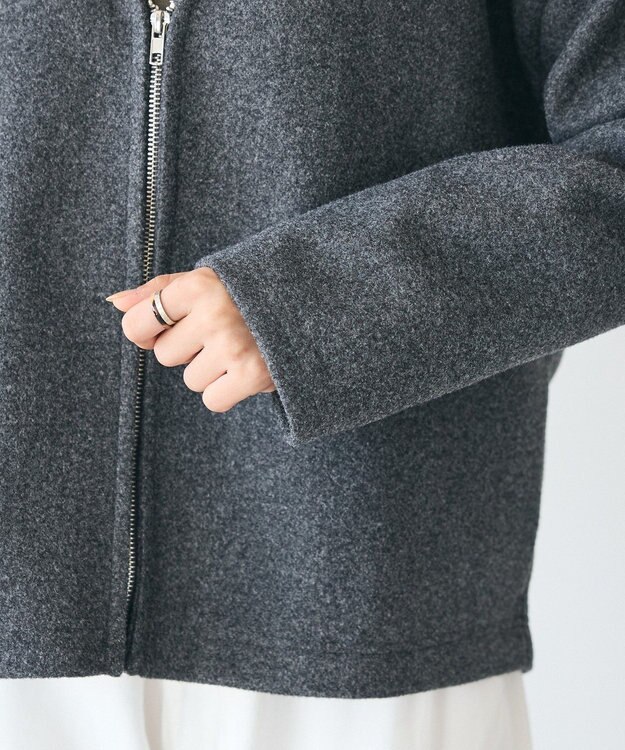 CRAFT STANDARD BOUTIQUE 圧縮ウール風ZIP付きジャケット Charcoal Gray