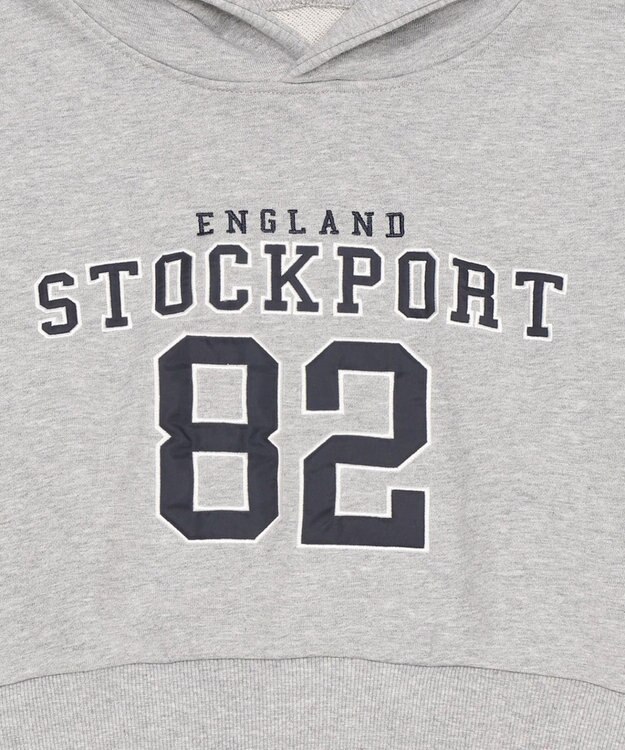 WEGO ロゴショートプルパーカー 杢グレー