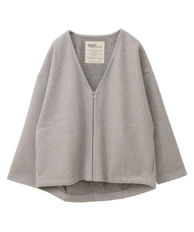 CRAFT STANDARD BOUTIQUE 圧縮ウール風ZIP付きジャケット Charcoal Gray
