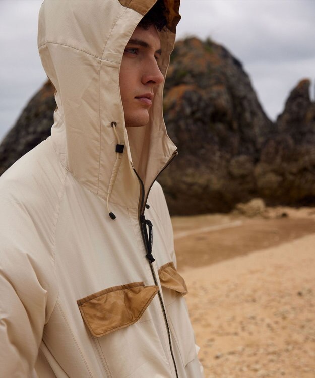 JOSEPH ABBOUD MOUNTAIN 【UNISEX】軽量/撥水 リップワッシャーコンビ マウンテンパーカー ホワイト系