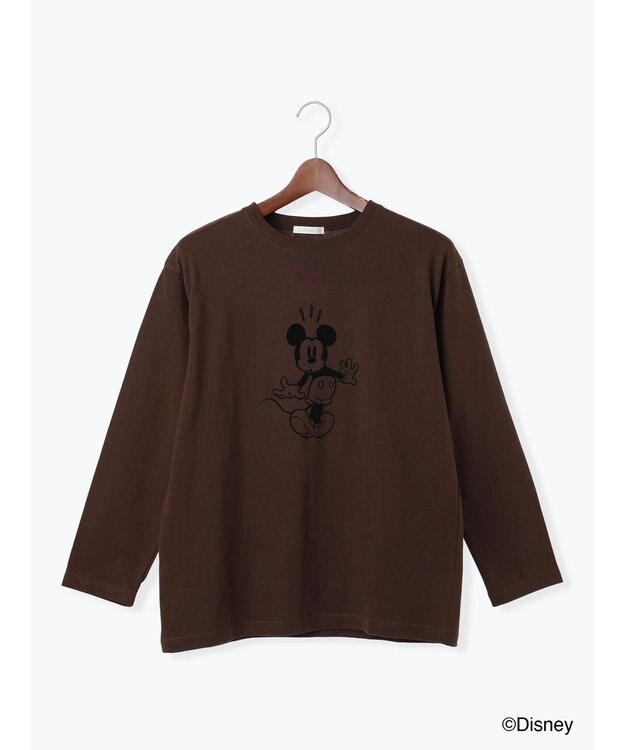 Te chichi 【Disney】ミッキー/フロッキープリントロンT ブラウン