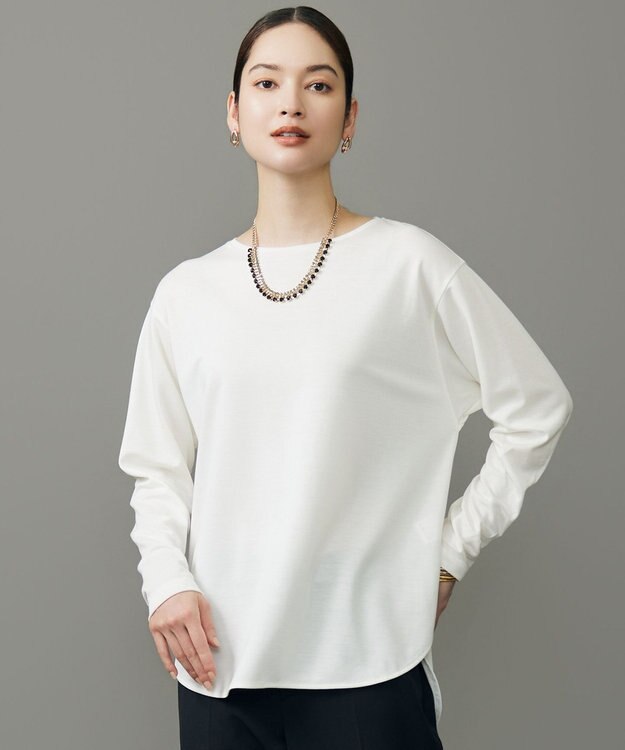 自由区 L ブラウスライクジャージー カットソー オフ