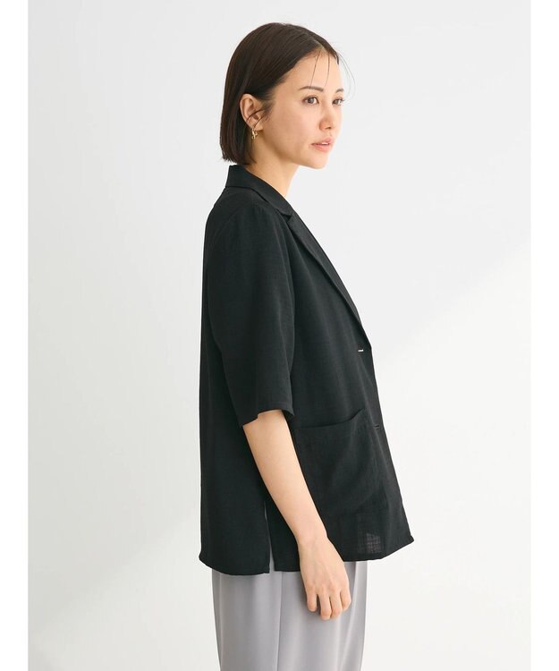 Green Parks 接触冷感　５分袖ジャケット Black