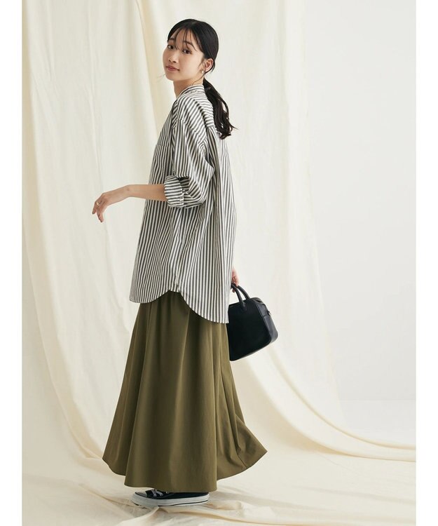 CRAFT STANDARD BOUTIQUE バンドカラーシャツ Stripe Gray