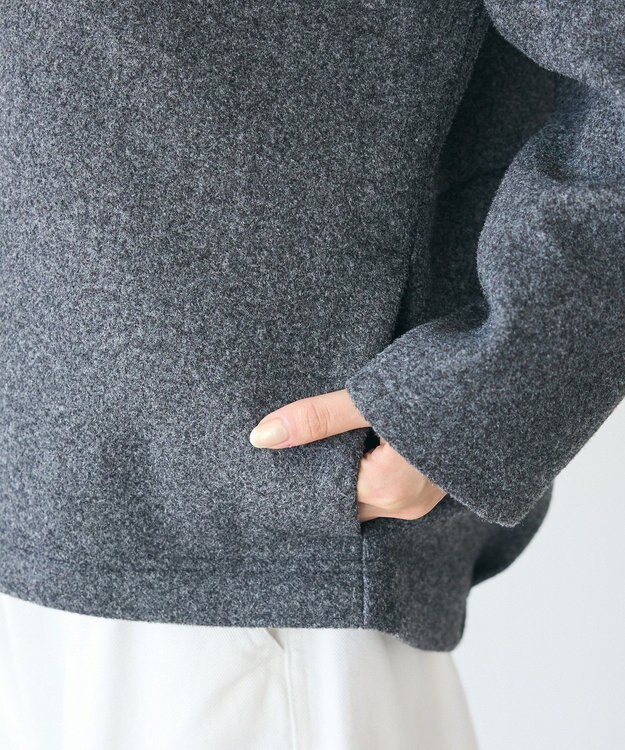 CRAFT STANDARD BOUTIQUE 圧縮ウール風ZIP付きジャケット Charcoal Gray