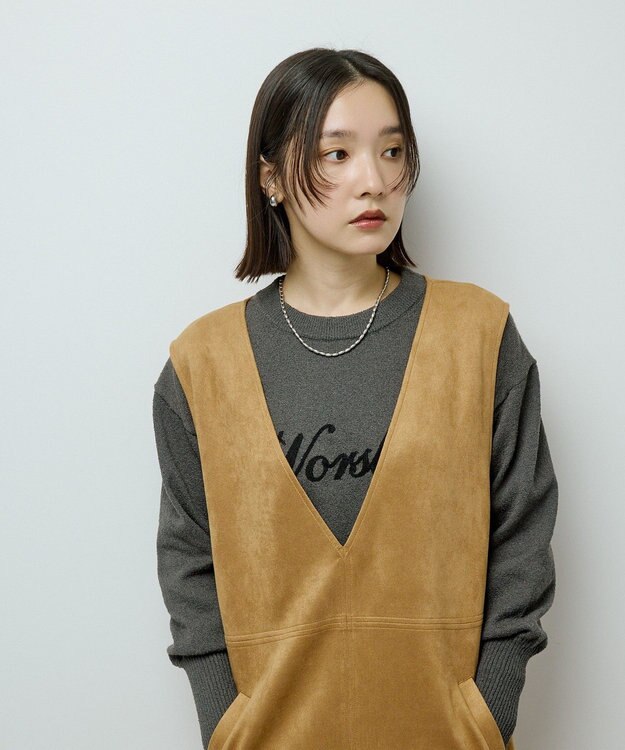 Green Parks ブークレ－ロゴニットプルオーバー Dark Gray