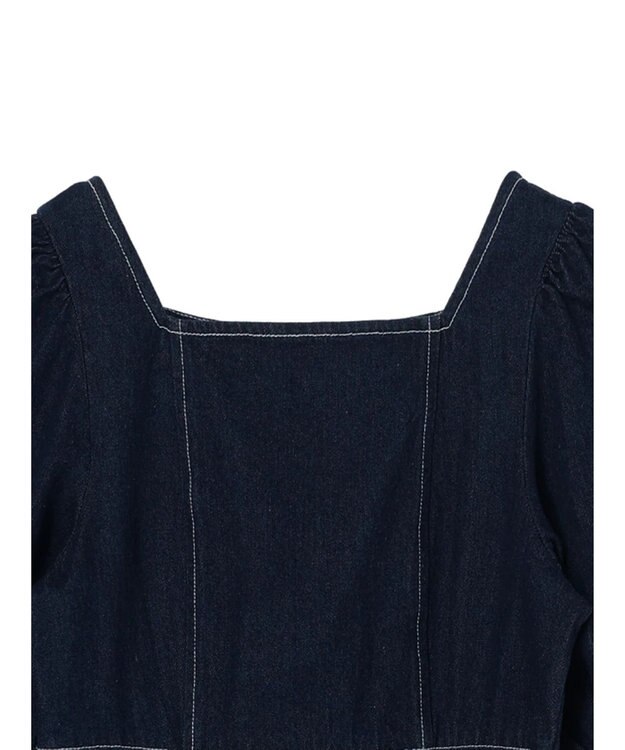 earth music&ecology スクエアネックデニムワンピース Dark Indigo