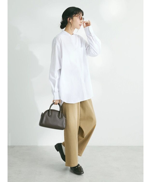 CRAFT STANDARD BOUTIQUE 裏起毛ツイルワイドパンツ Beige