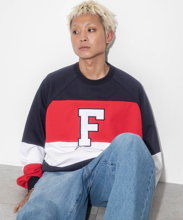 WEGO 【ユニセックス着用ITEM】別注FILAパネル切替プルオーバー レッドその他