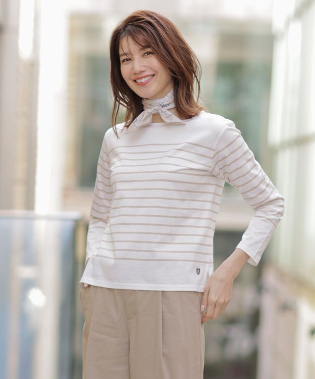 J.PRESS LADIES バスクボーダー カットソー ベージュボーダー系