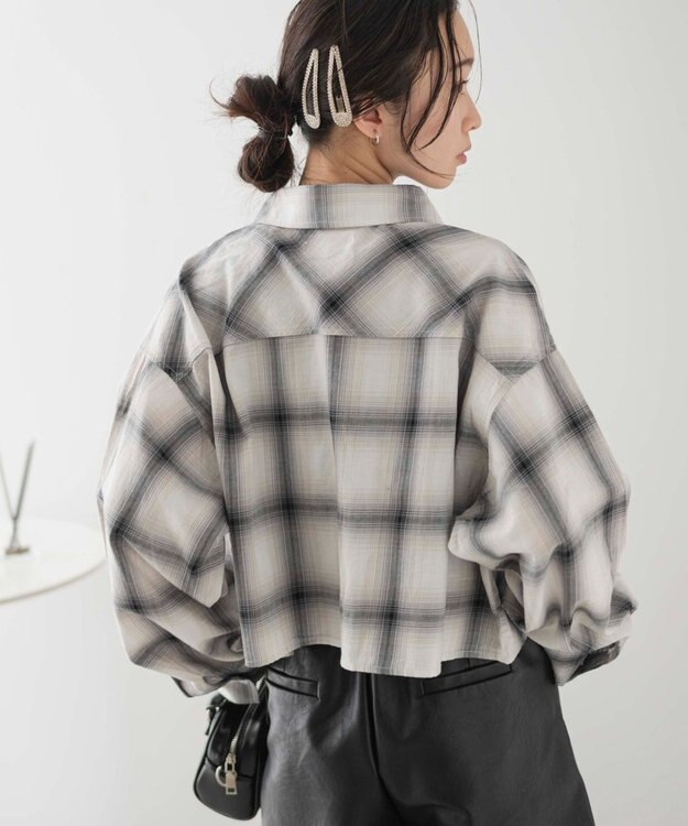 WEGO オンブレチェックショートシャツ ホワイトチェック1