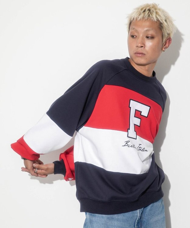 WEGO 【ユニセックス着用ITEM】別注FILAパネル切替プルオーバー レッドその他