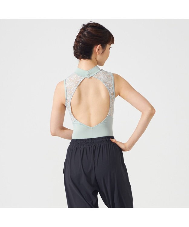 Chacott ◎【Nela ライン】ハイネックレオタード アクアグリーン