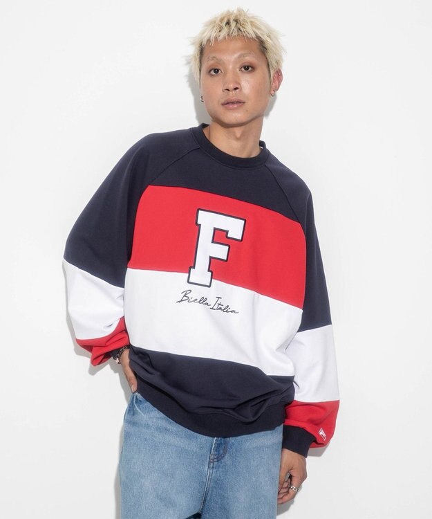 WEGO 【ユニセックス着用ITEM】別注FILAパネル切替プルオーバー レッドその他