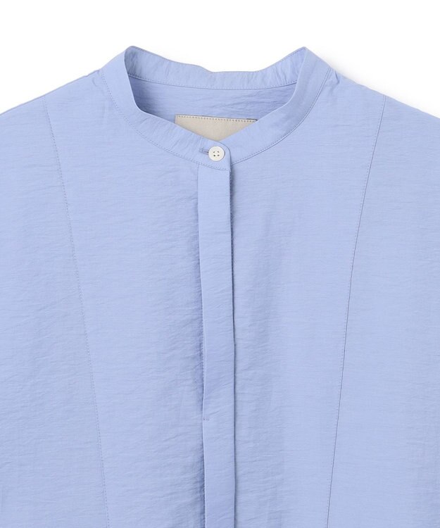 UNFILO L ワッシャーブロード ブザムロングシャツ ブルー