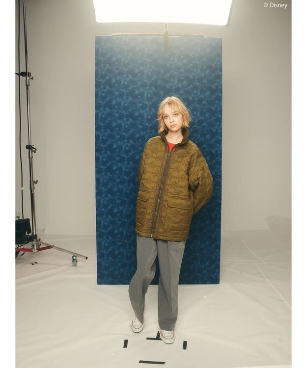 AMERICAN HOLIC ミッキー柄中綿キルトジャケット／Ｍｉｃｋｅｙ Khaki