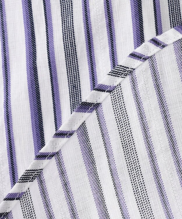 JOSEPH ABBOUD 【キングサイズ・サステイナブル】ソアロンストライプ シャツ パープル系1