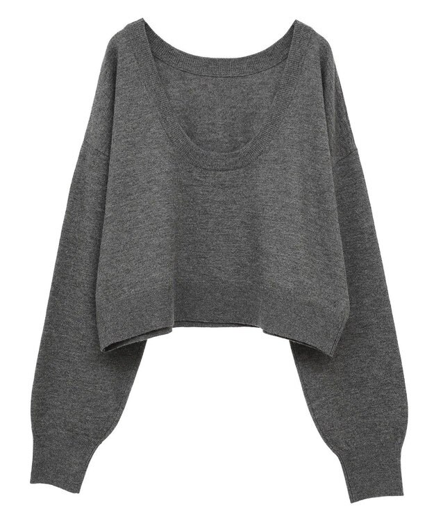 Green Parks ２ＷＡＹ　ショート丈ニットプルオーバー Gray Mixture