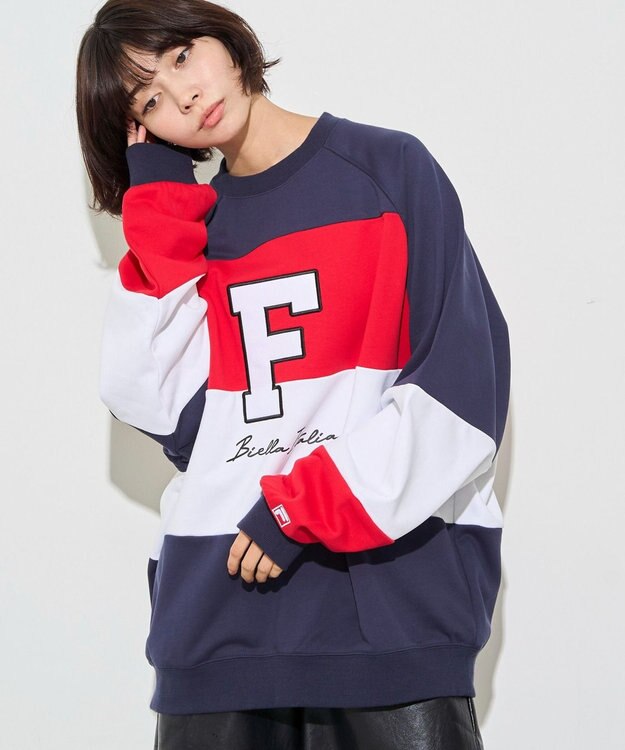 WEGO 【ユニセックス着用ITEM】別注FILAパネル切替プルオーバー レッドその他