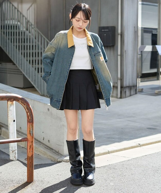 WEGO ワーカーズWジップデニムブルゾン デニム中濃加工色