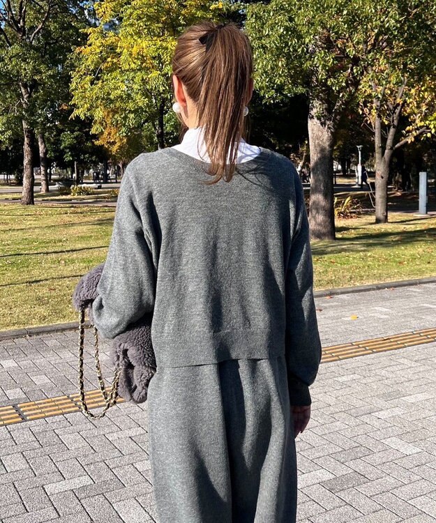 Green Parks ２ＷＡＹ　ショート丈ニットプルオーバー Gray Mixture