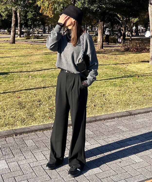 Green Parks ２ＷＡＹ　ショート丈ニットプルオーバー Gray Mixture