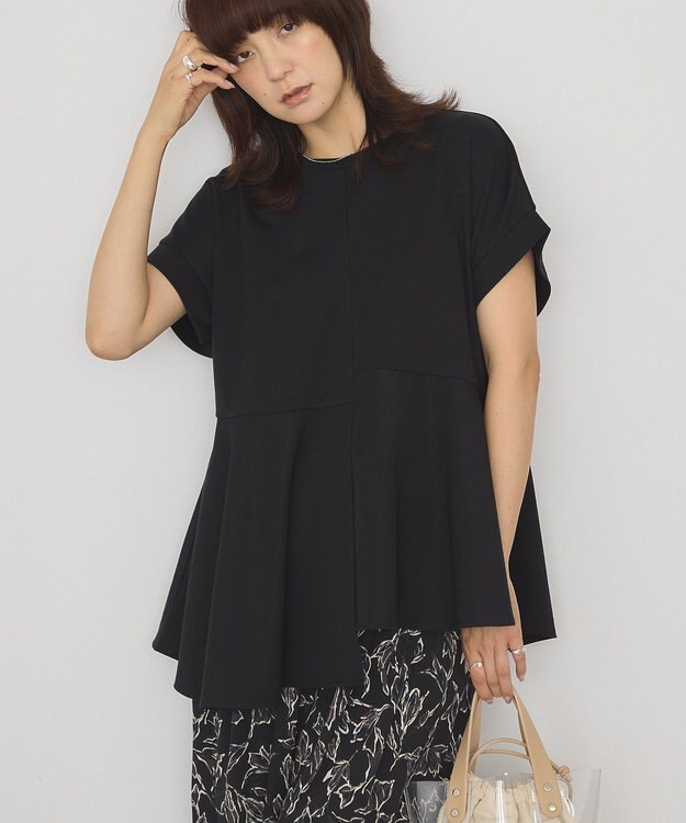 AMERICAN HOLIC アシンメトリーペプラム ドッキングプルオーバー Black