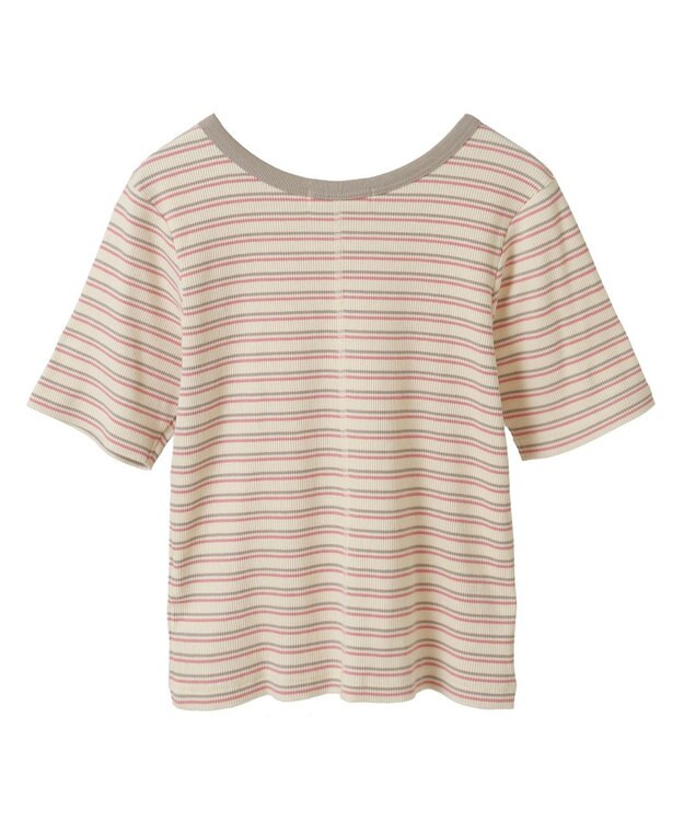 AMERICAN HOLIC リブ　５分袖トップス Pink