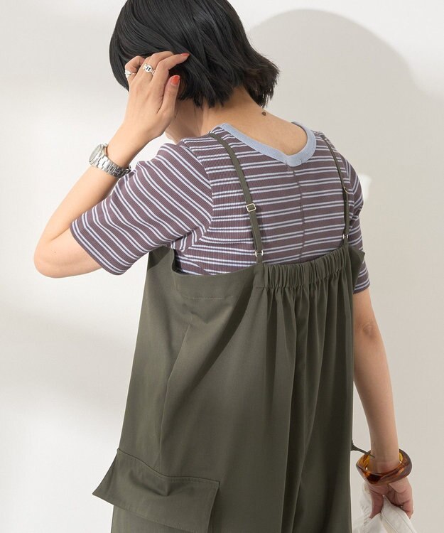 AMERICAN HOLIC リブ　５分袖トップス Pink