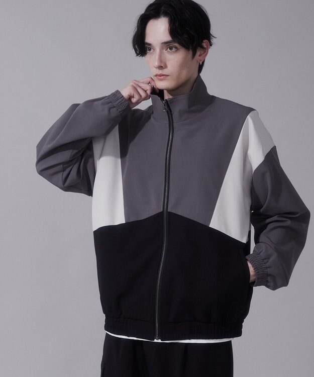 WEGO トロミスタンドブルゾン ブラック中濃色