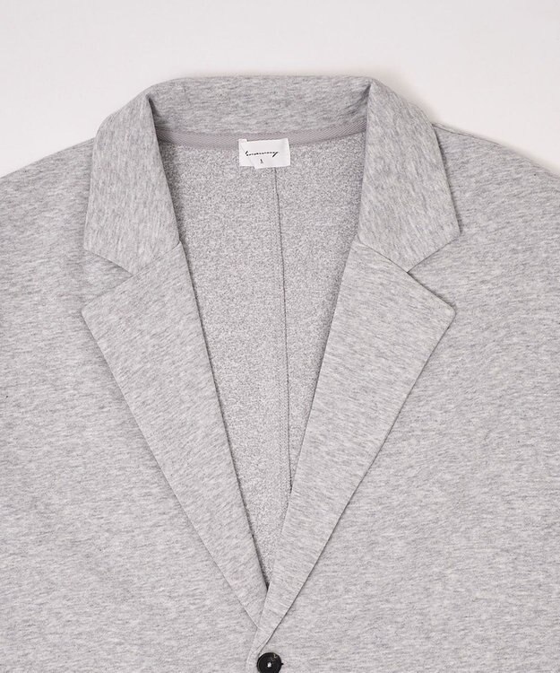 WEGO 【ユニセックス着用ITEM/MLサイズ展開】ボンディングスウェットテーラードジャケット 杢グレー