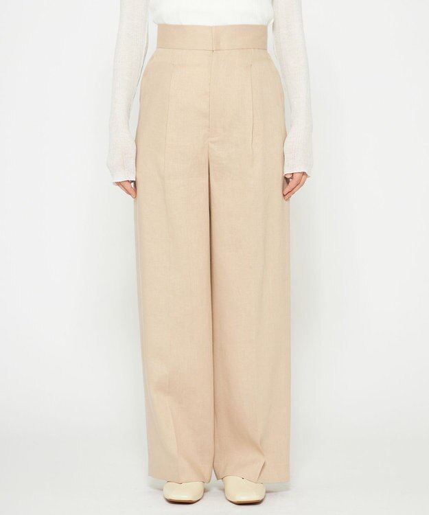 uncrave 【5周年企画・手洗い可】ライト リネン ワイドパンツ（uncrave STANDARD） ベージュ