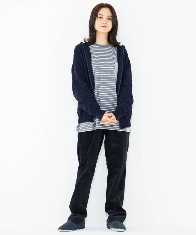 JOSEPH ABBOUD MOUNTAIN 【SPACE／UNISEX】ベアフリースカモフラージュ パーカー ネイビー系