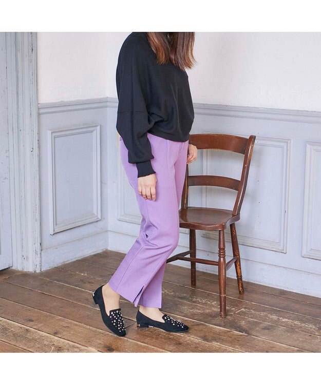 MODE ET JACOMO <MODE ET JACOMO>ラインストーンオペラシューズ ブラックミックス