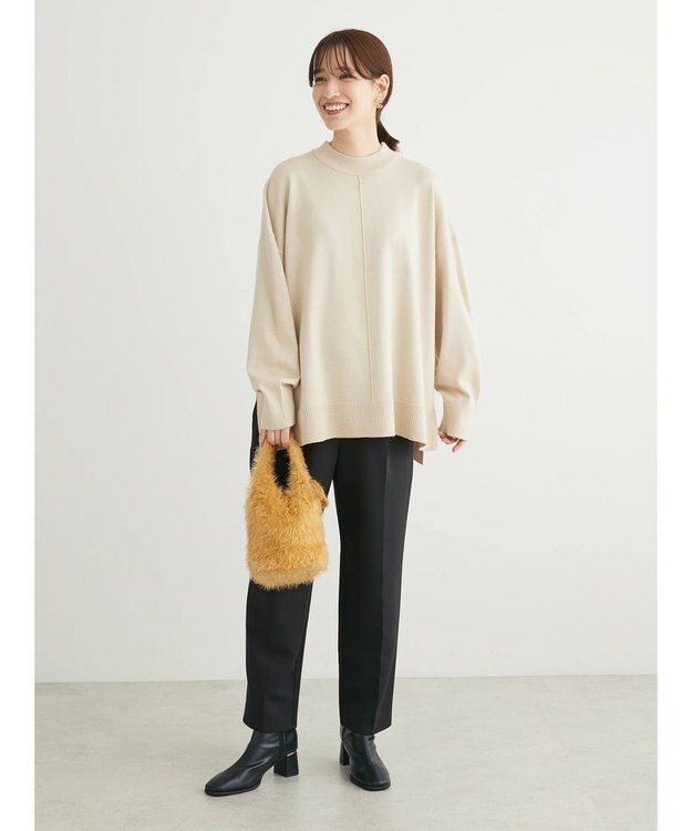 Green Parks もちやわ　モックネックプルオーバー Light Beige