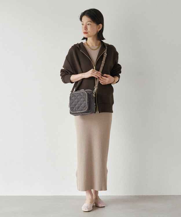 russet 【2025AW新作】キルティングスクエアショルダーバッグ(SF-257) Charcoal