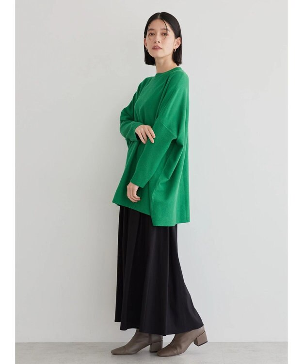 AMERICAN HOLIC バイパチポンチョライクＢＩＧニットチュニック Green