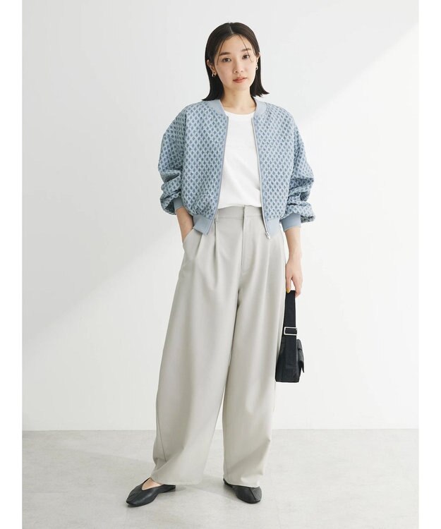 Green Parks ・ＳＵＧＡＲ　ＳＰＯＯＮ　エンボスチェックブルゾン Blue