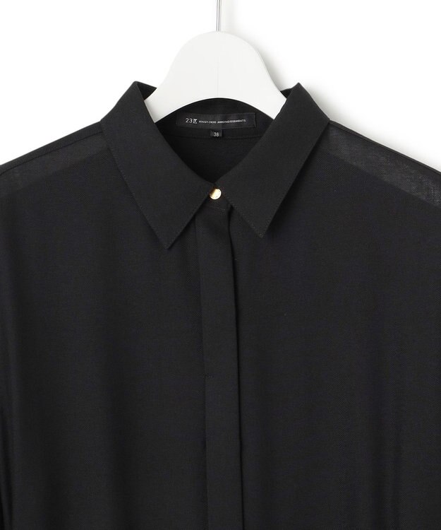 23区 S 【洗える】ウールシアービエラ ワンピース ブラック系