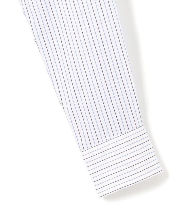 J.PRESS MEN 【PREMIUM PLEATS / 形態安定】スーピマコットンパナマストライプ ドレスシャツ / B.D. サックスブルー系1