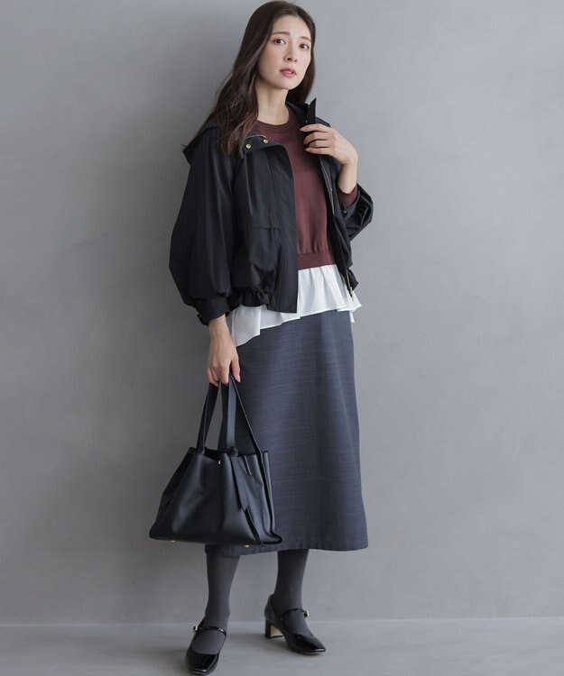 組曲 サスナロータイト スカート チャコールグレー系
