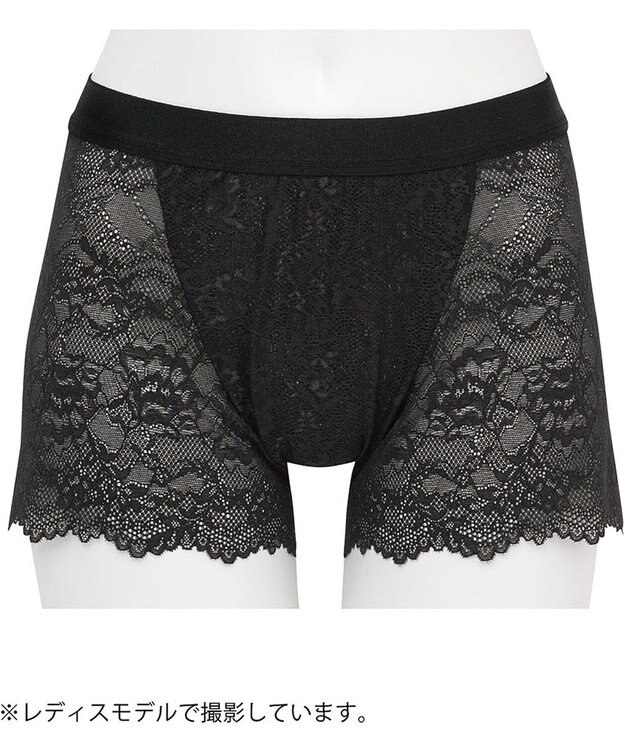 WACOAL MEN WACOAL MEN 【レースボクサー】 ボクサーパンツ ユニセックス 通気性 スカラ始末(裾部分) マチ部分の肌側は綿素材 レディース メンズ WT8822 /ワコールメン ブラック