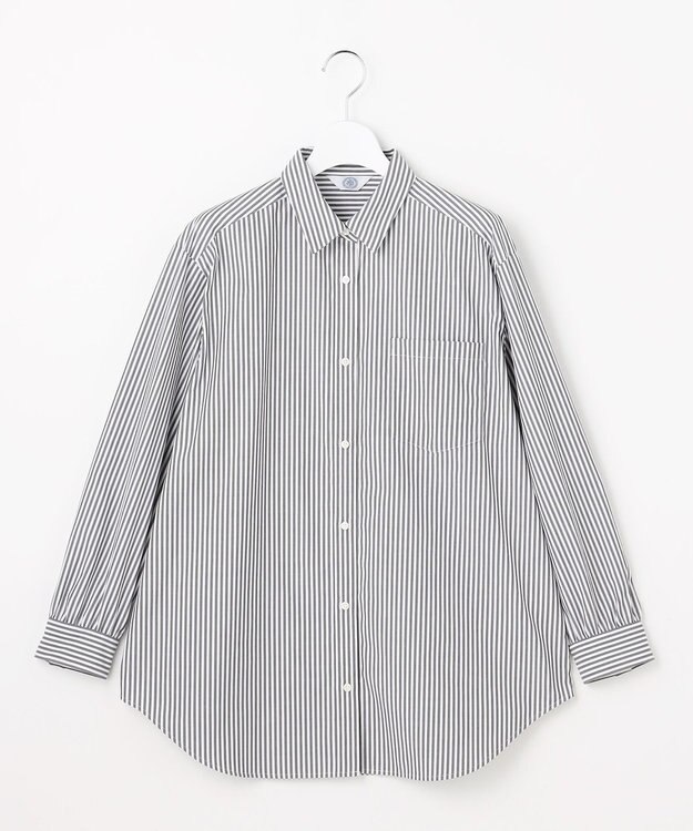 J.PRESS LADIES S エステネージュストライプ シャツ ブラウス ブラックストライプ系