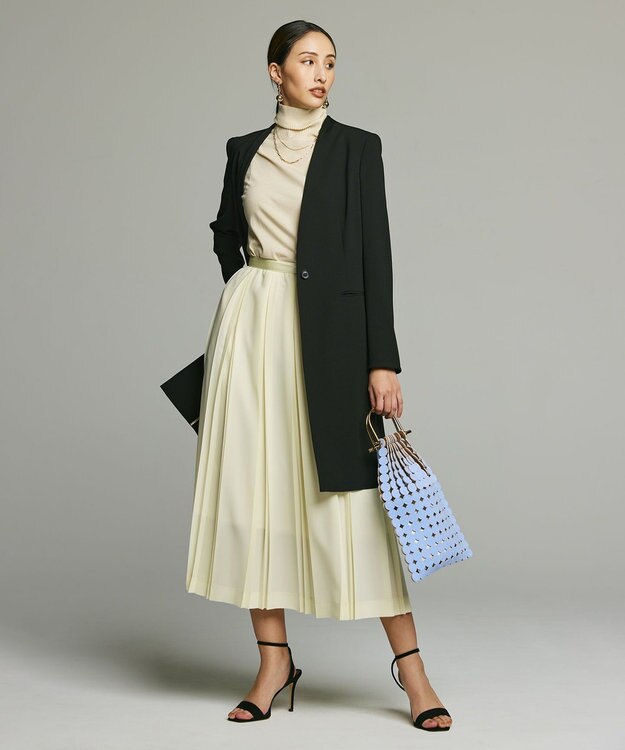 BEIGE， JULIE / 半袖ニット Ecru x Green