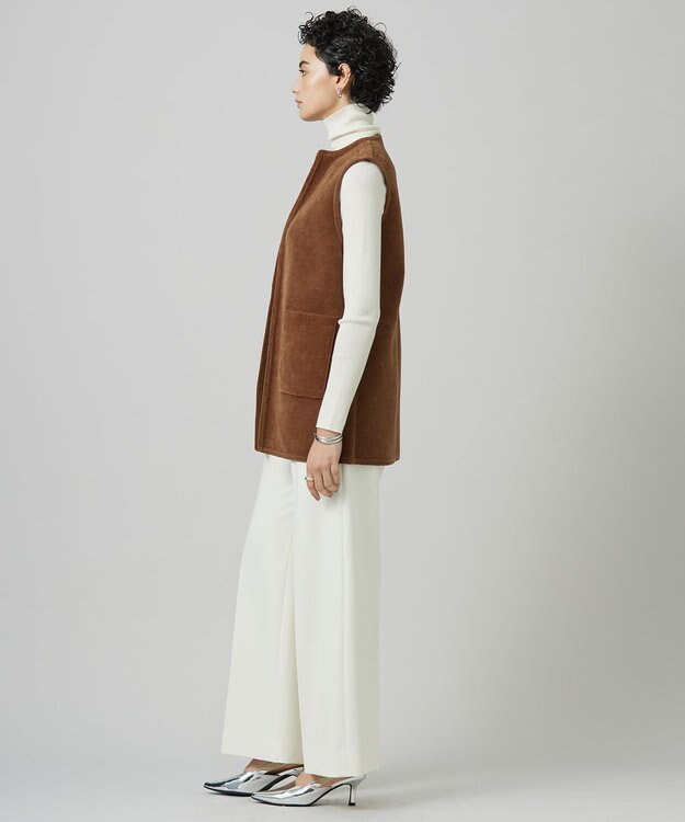 ICB L 【洗える】 Peツイルダウンファブリック ワイドパンツ アイボリー系