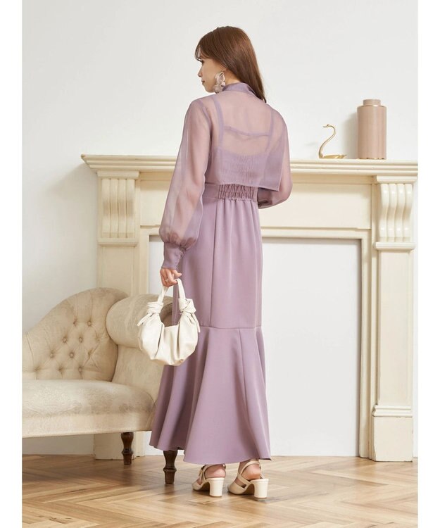 earth music&ecology ＳＥＴ２点シアーボレロ＋キャミワンピース Grayish Pink