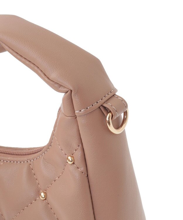 earth music&ecology スタッズキルトバッグ Light Brown